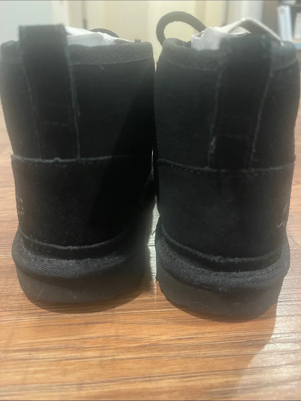 UGG Kids Black Suede Lace-Up Ankle Boots